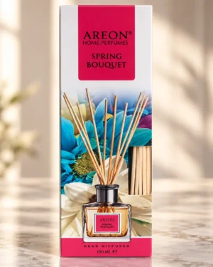 AREON Home Perfumes Spring Bouquet ароматен дифузер 150 ml – флакон в луксозна сцена AREON Home Perfumes Spring Bouquet ароматен дифузер 150 ml – флакон в луксозна сцена