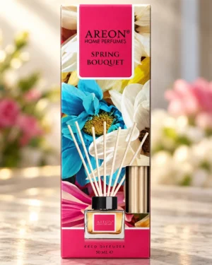 AREON Home Perfumes Spring Bouquet ароматен дифузер 50 ml – флакон в луксозна сцена AREON Home Perfumes Spring Bouquet ароматен дифузер 50 ml – флакон в луксозна сцена