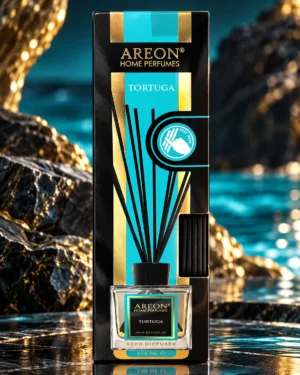 AREON Home Perfumes Tortuga ароматен дифузер 150 ml – флакон в луксозна сцена AREON Home Perfumes Tortuga ароматен дифузер 150 ml – флакон в луксозна сцена