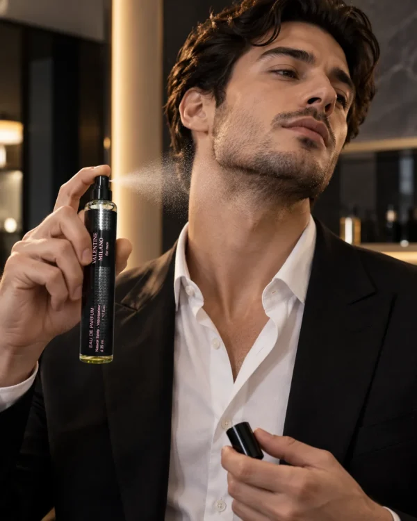 Valentine Milano For Men Eau de Parfum – Natural Spray Vaporisateur 35 ml – lifestyle сцена с парфюма Valentine Milano For Men Eau de Parfum – Natural Spray Vaporisateur 35 ml – lifestyle сцена с парфюма